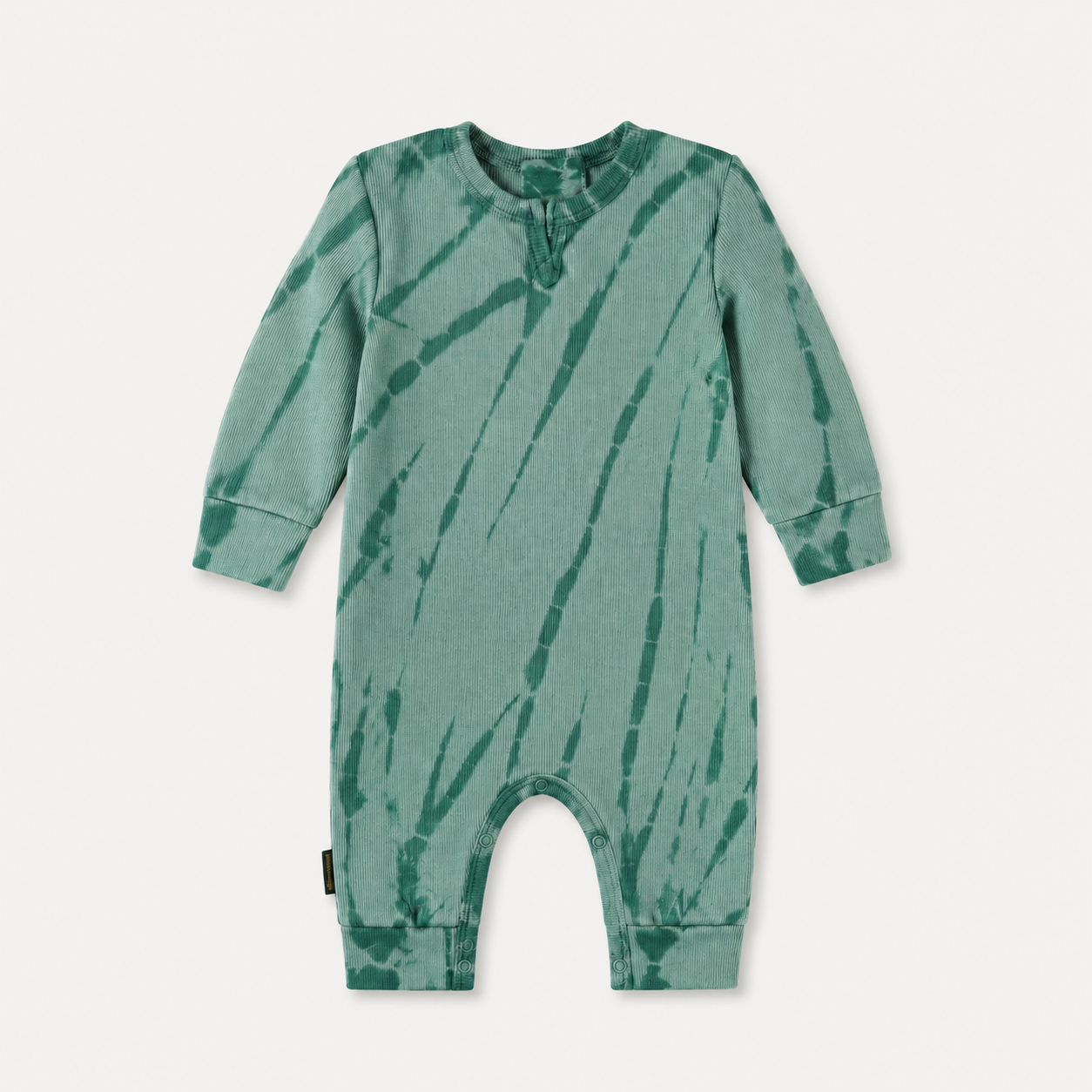 Ribbed Tie Dye Henley Romper