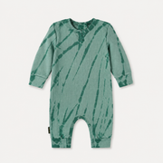 Ribbed Tie Dye Henley Romper