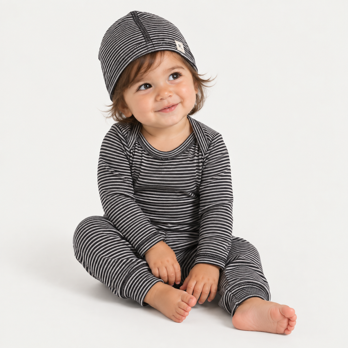 Rib Beanie, Lap Tee And Legging Set