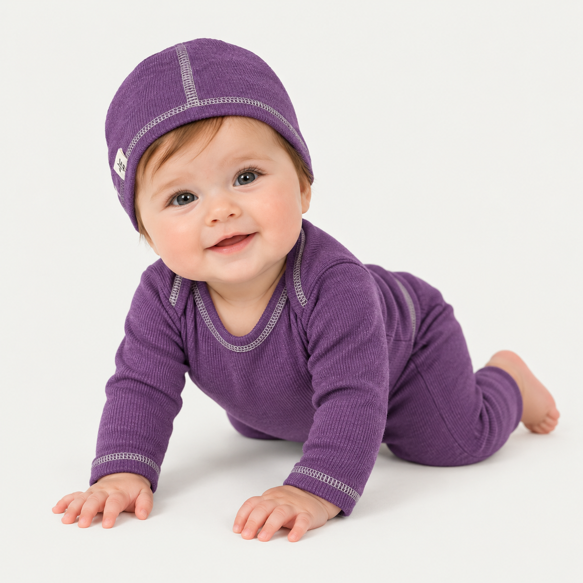 Rib Beanie, Lap Tee And Legging Set