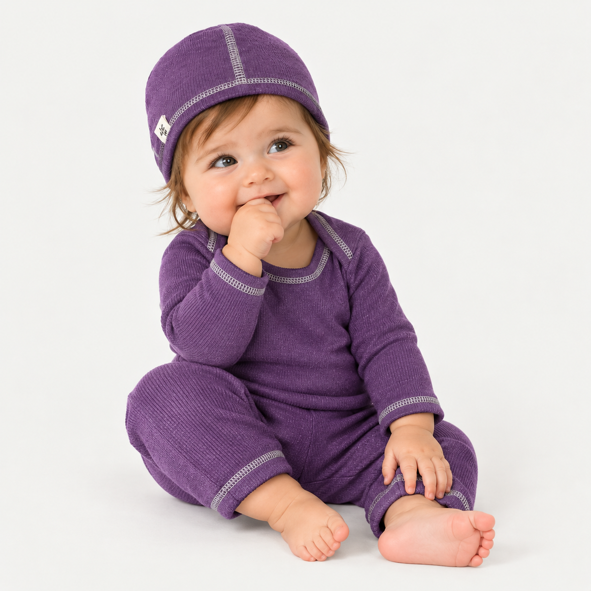 Rib Beanie, Lap Tee And Legging Set