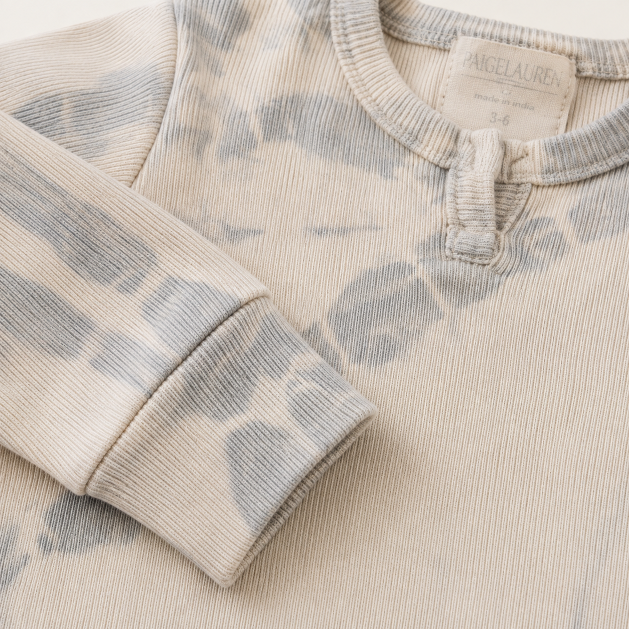 Ribbed Tie Dye Henley Romper