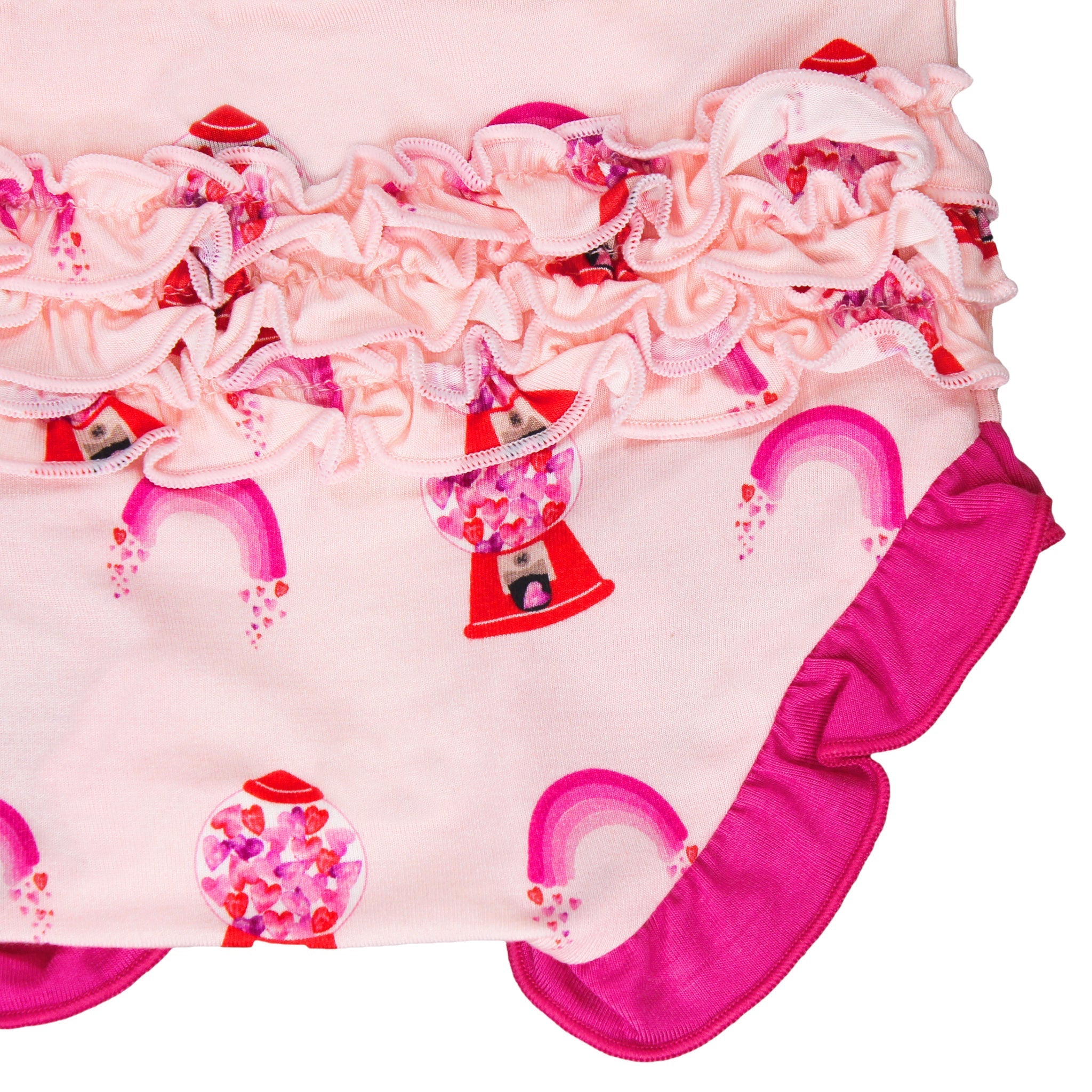 Painted Heart Gumballs Ruffle Peplum Bummie Set (3-24m)