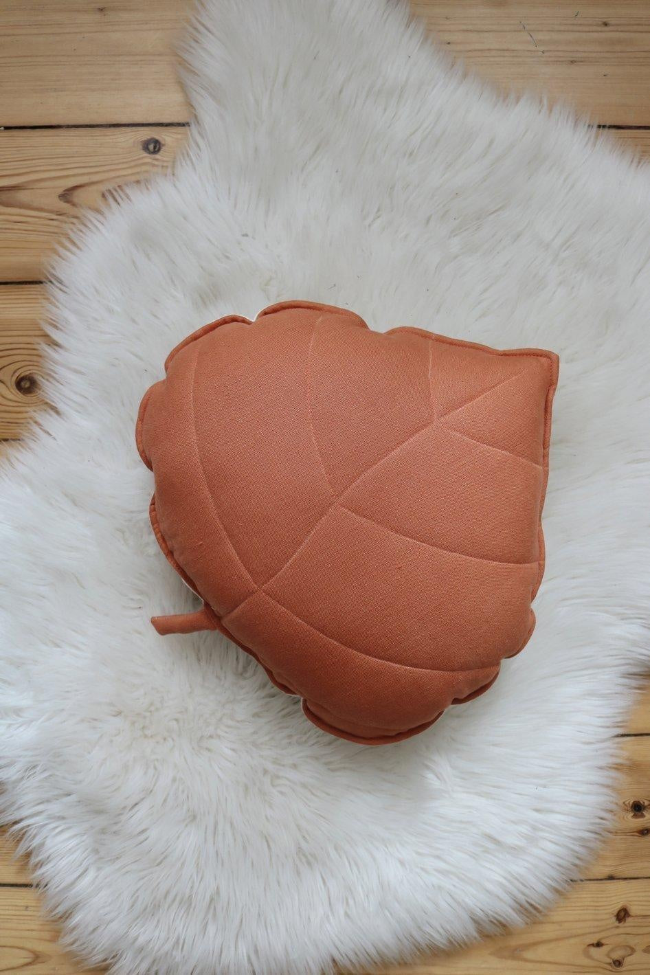 Linen Papaya Leaf Pillow