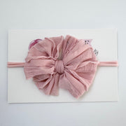 Paris Pink | Skinny Mini Nylon Ruffled Baby Headband