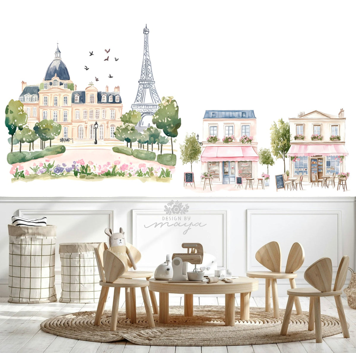 City Of Paris Decals - Fabric Nursery Wall Art Decals