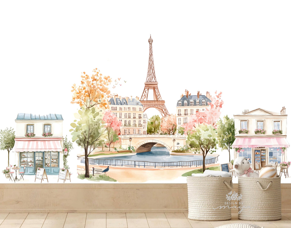 City Of Paris Decals - Fabric Nursery Wall Art Decals