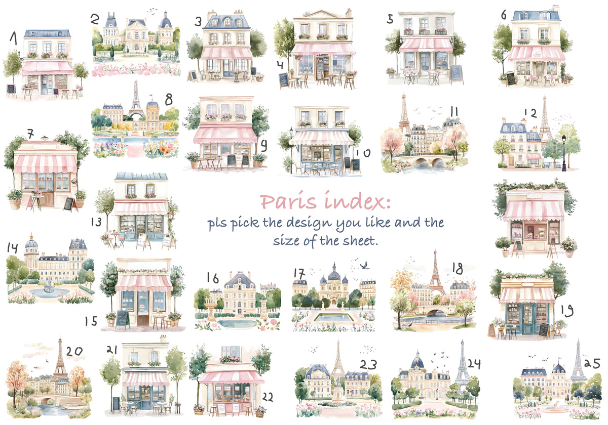 City Of Paris Decals - Fabric Nursery Wall Art Decals