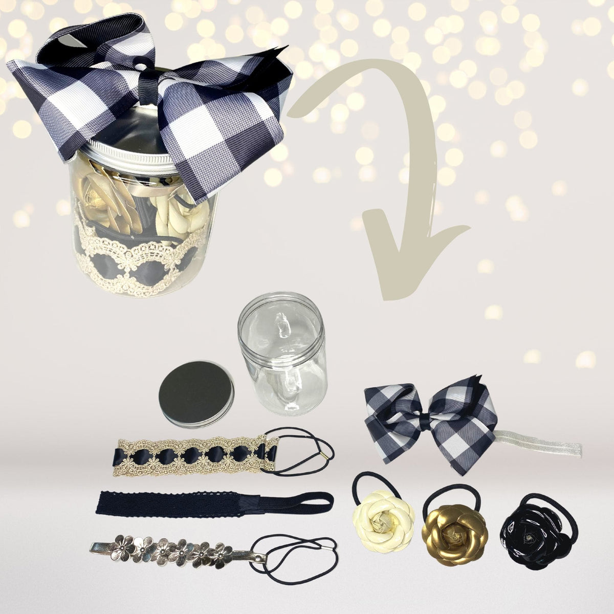 Black And White Plaid Sleepover Tent Bundle, Buffalo Check Christmas Decorations, Party Bundle Gift