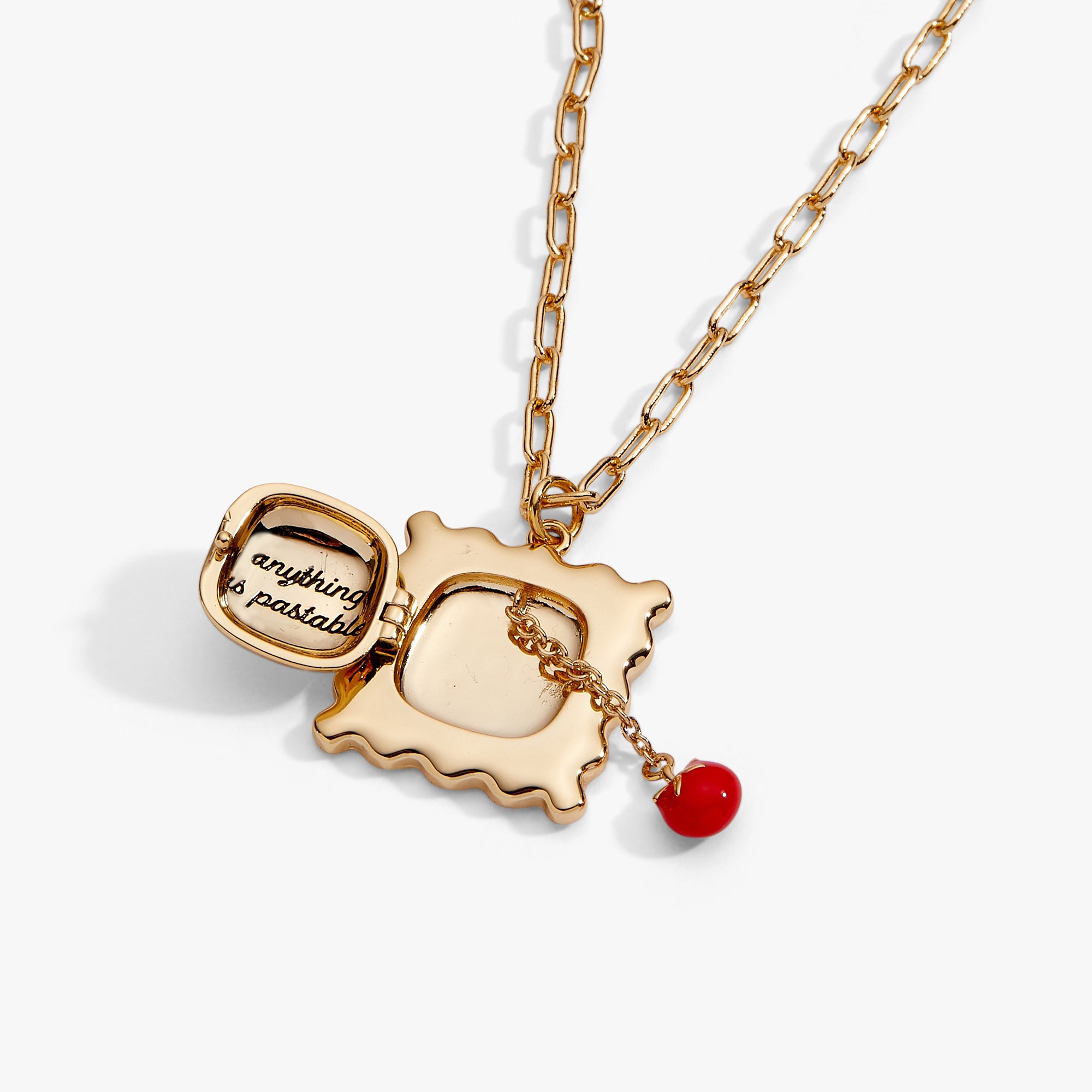 Pasta Girl 'anything Is Pastable' Ravioli Locket Pendant