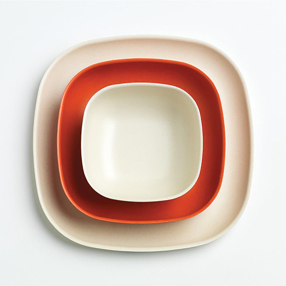 Bamboo Pasta Bowl - 4 Piece Set - Persimmon