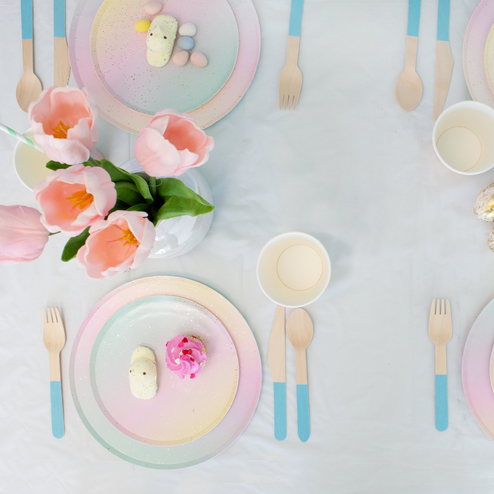 Light Blue Wooden Utensil Set – 24ct | On Sale!!