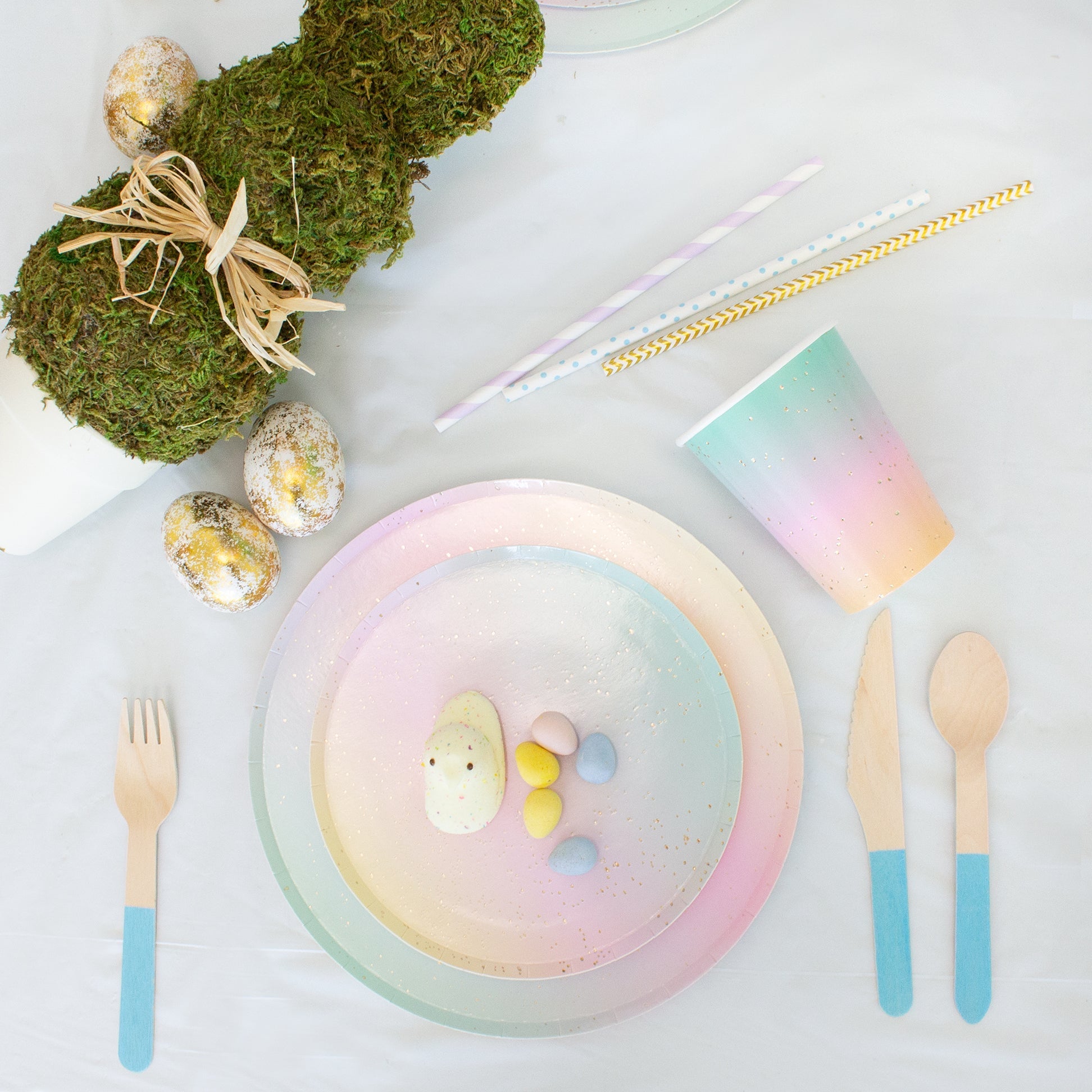 Light Blue Wooden Utensil Set – 24ct | On Sale!!