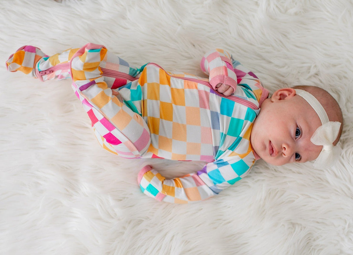 Pastel Checks Footie