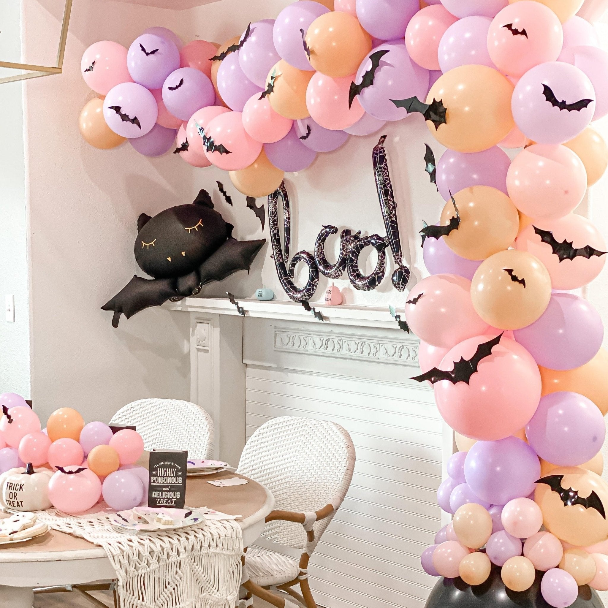 Spooky Cute Halloween Balloon Garland Kit – Pastel Pink & Peach