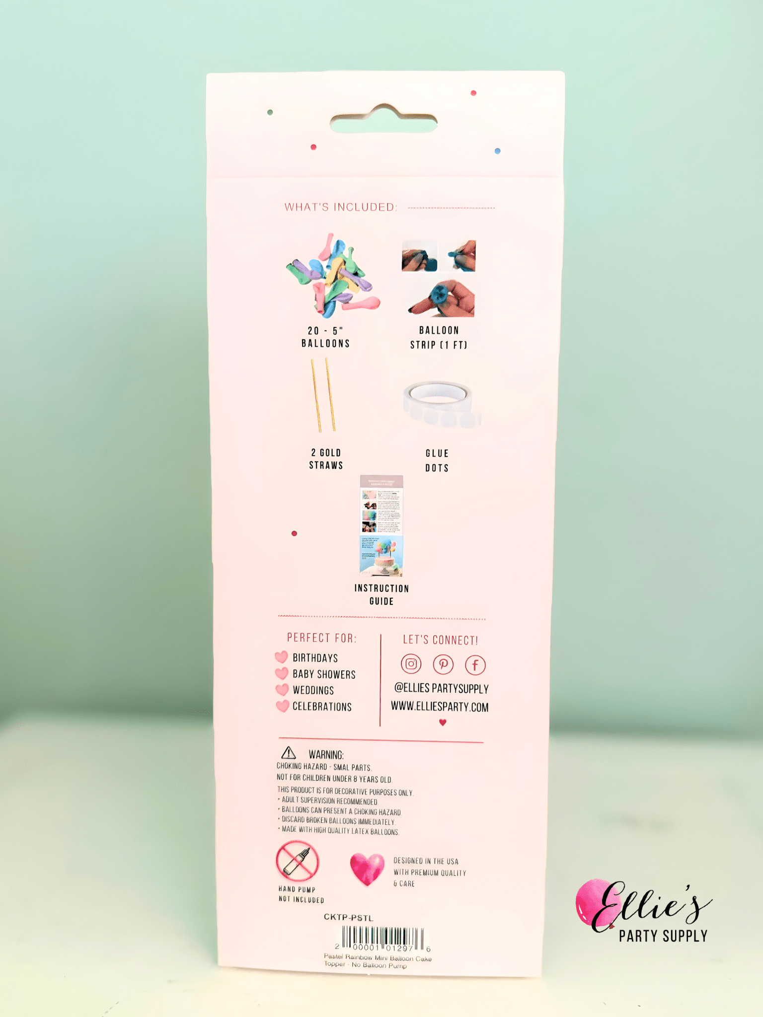 Pastel Rainbow Mini Balloon Cake Topper