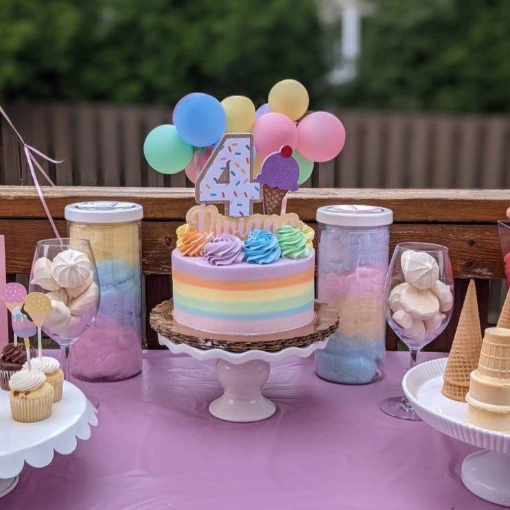Pastel Rainbow Mini Balloon Cake Topper
