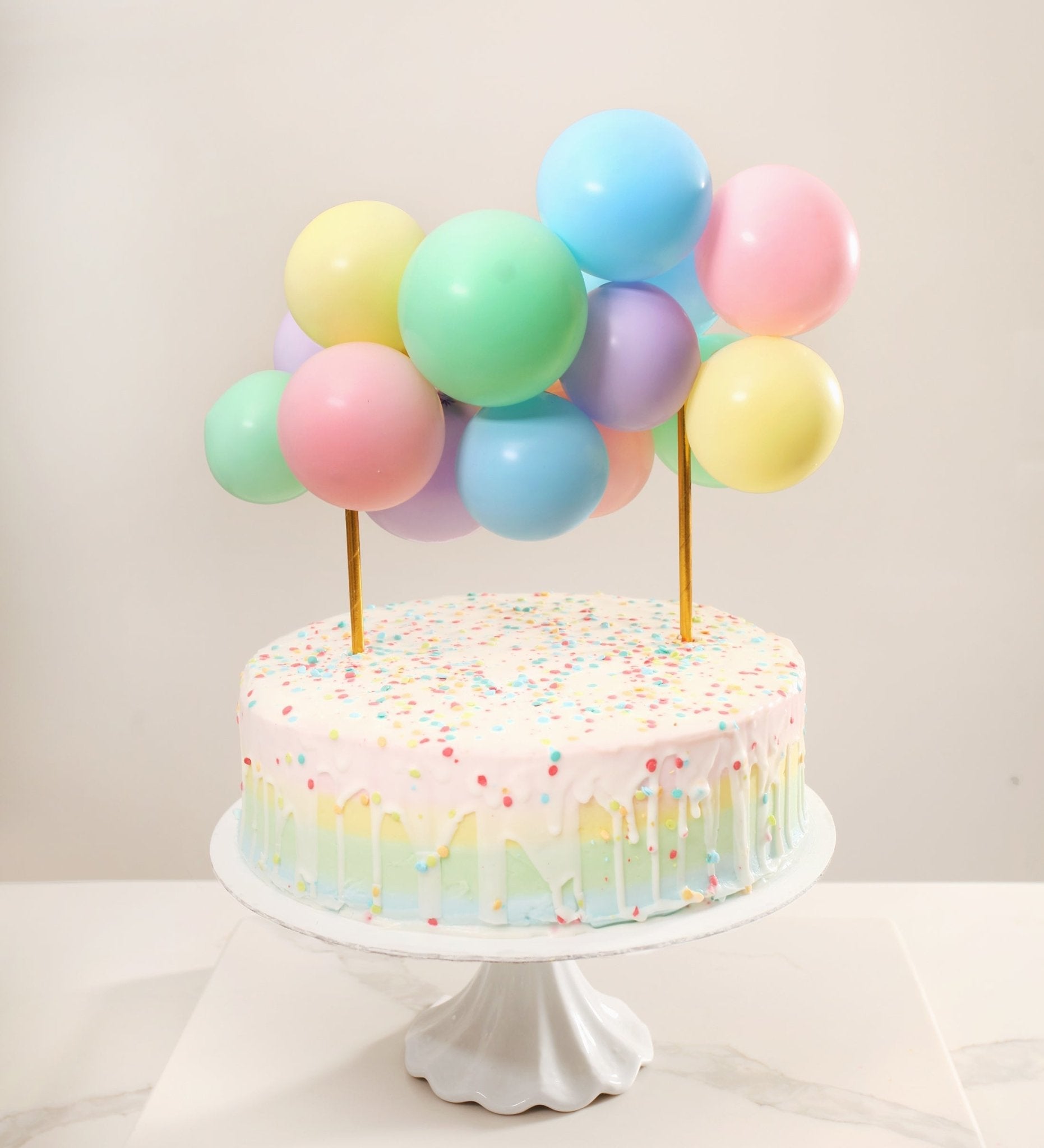 Pastel Rainbow Mini Balloon Cake Topper