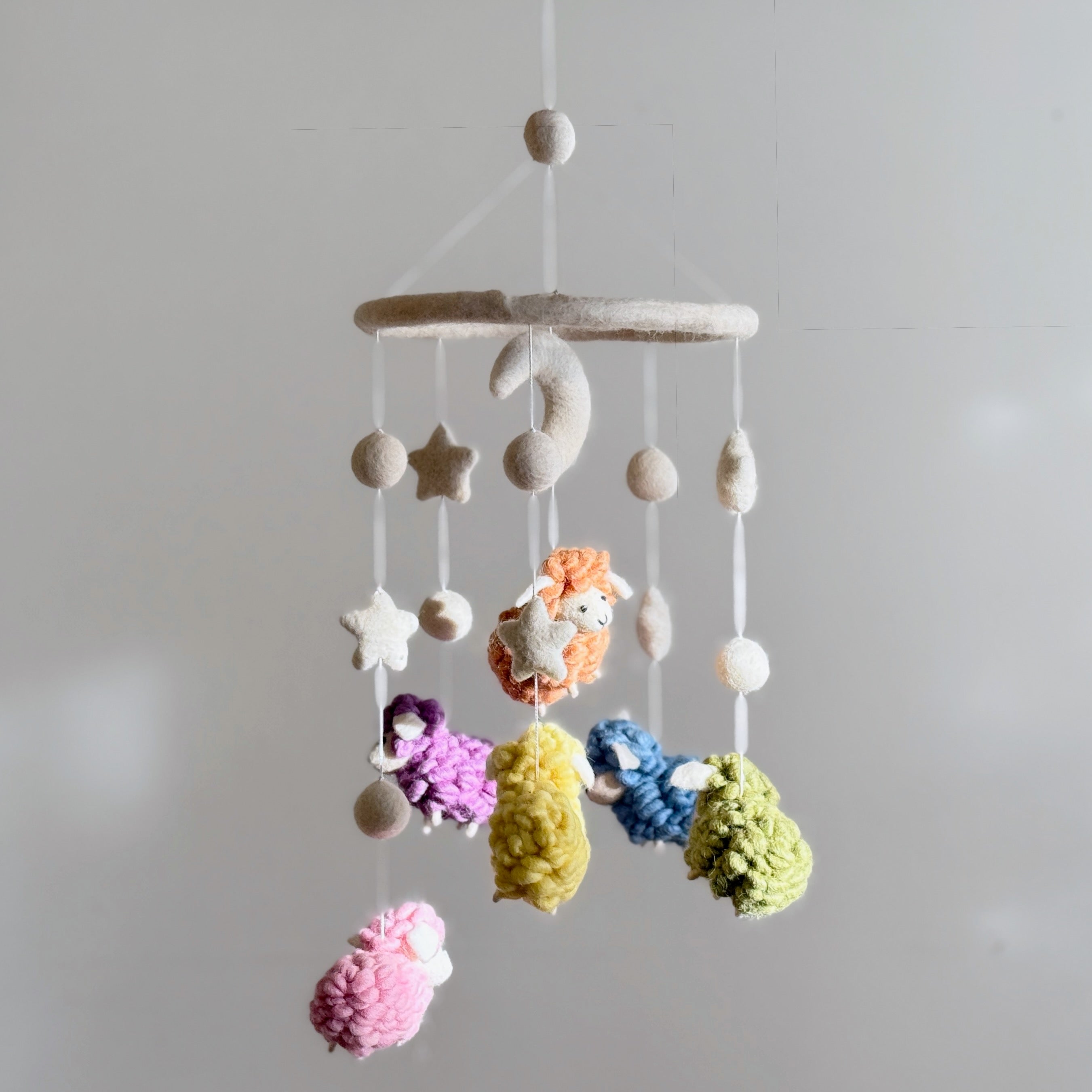 Pastel Sheep Baby Mobile