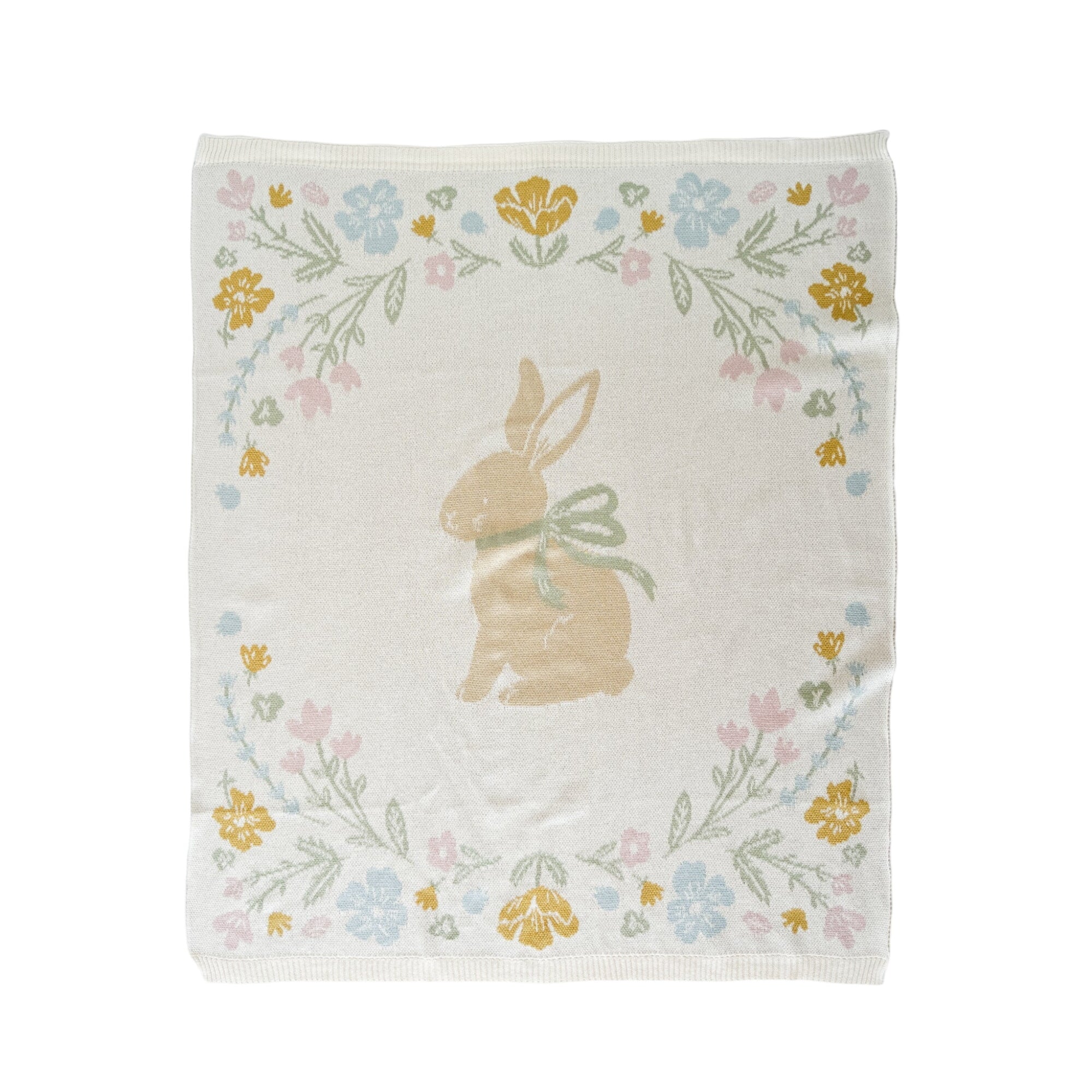 Pastel Floral Bunny Blanket | Organic Cotton