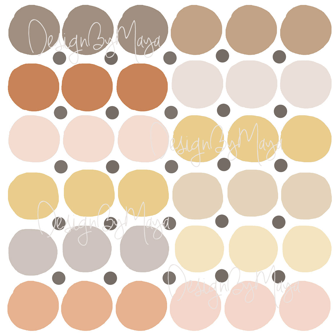 Colorful Watercolor Polka Dots - Fabric Nursery Wall Art Decals