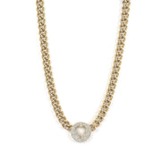 Pave Heart Chain Necklace
