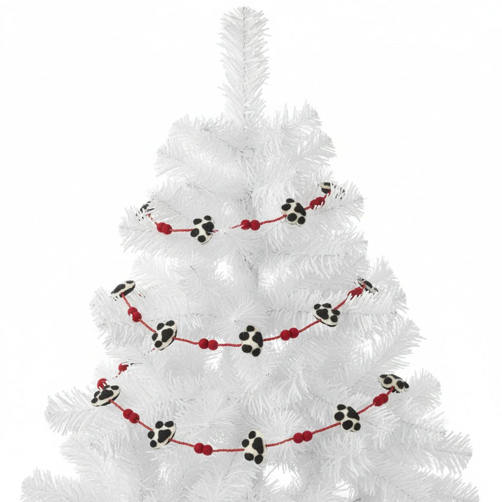 Paw Garland- Cream, Red, Black