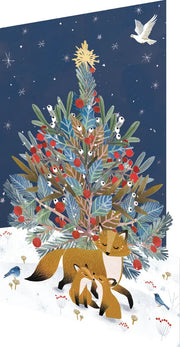 Paw Prints Tree Lasercut Christmas Card