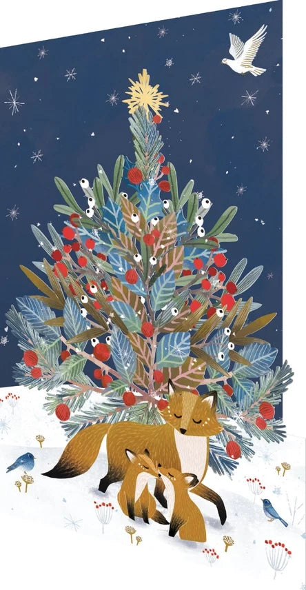 Paw Prints Tree Lasercut Christmas Card