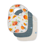 Cotton Muslin Classic Bib 3 Pack - Georgia Peach
