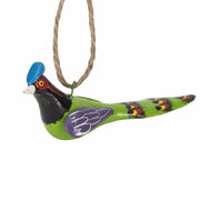 Peacock Christmas Ornament Hand Painted Ceramic