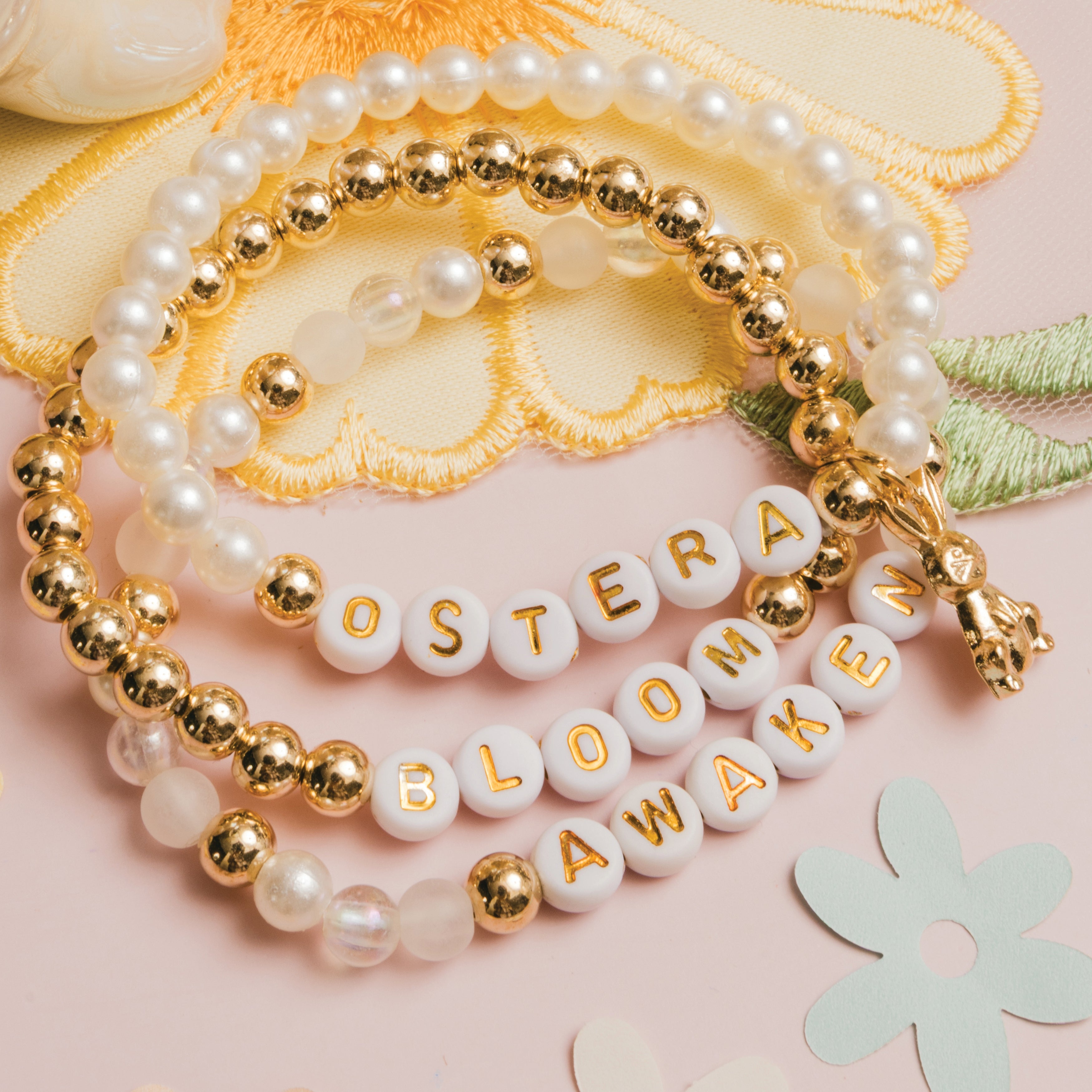 Gold Bunny Charm Easter Bunny Metallic Gold And Pearl Diy Jar