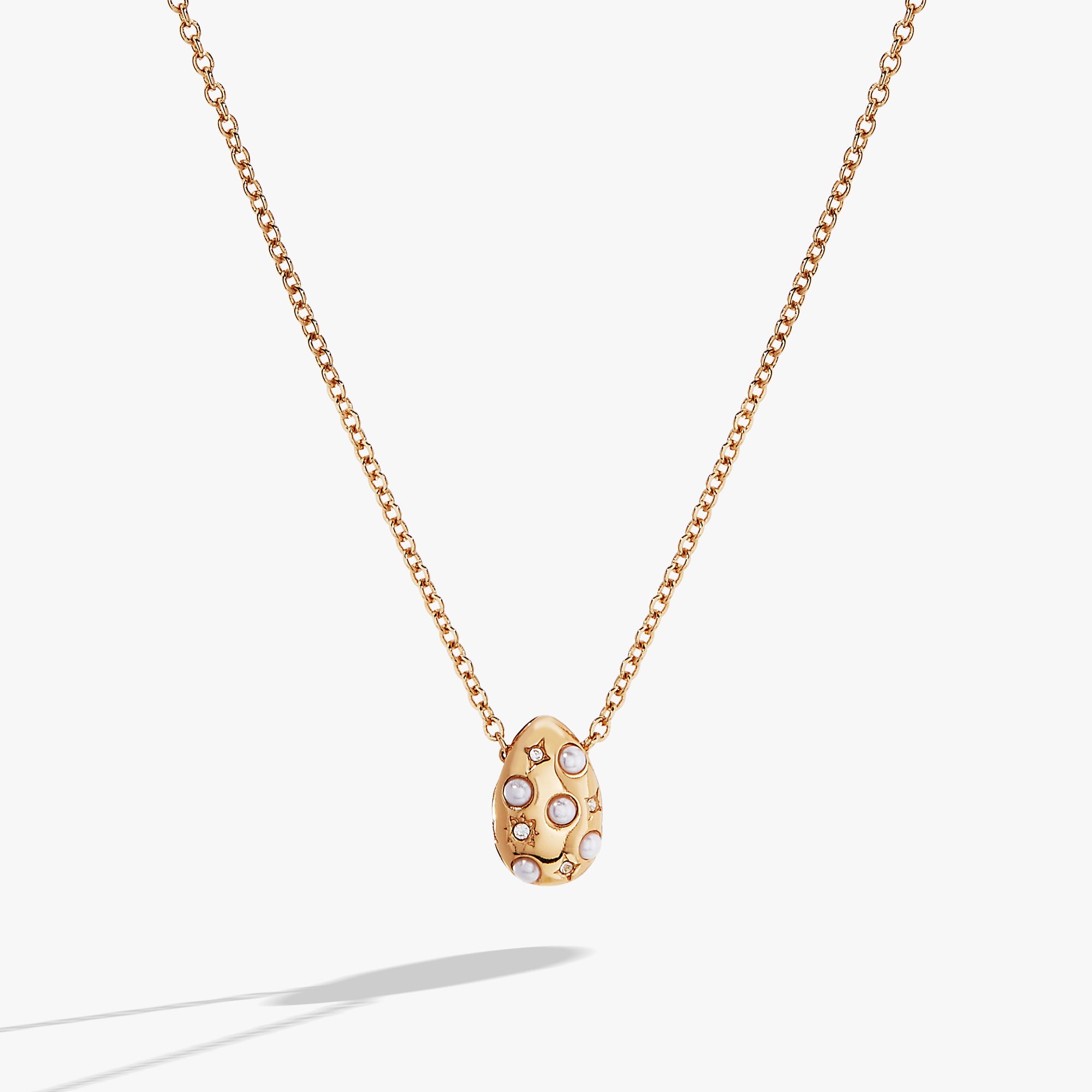 Pearl And Crystal Pendant Necklace
