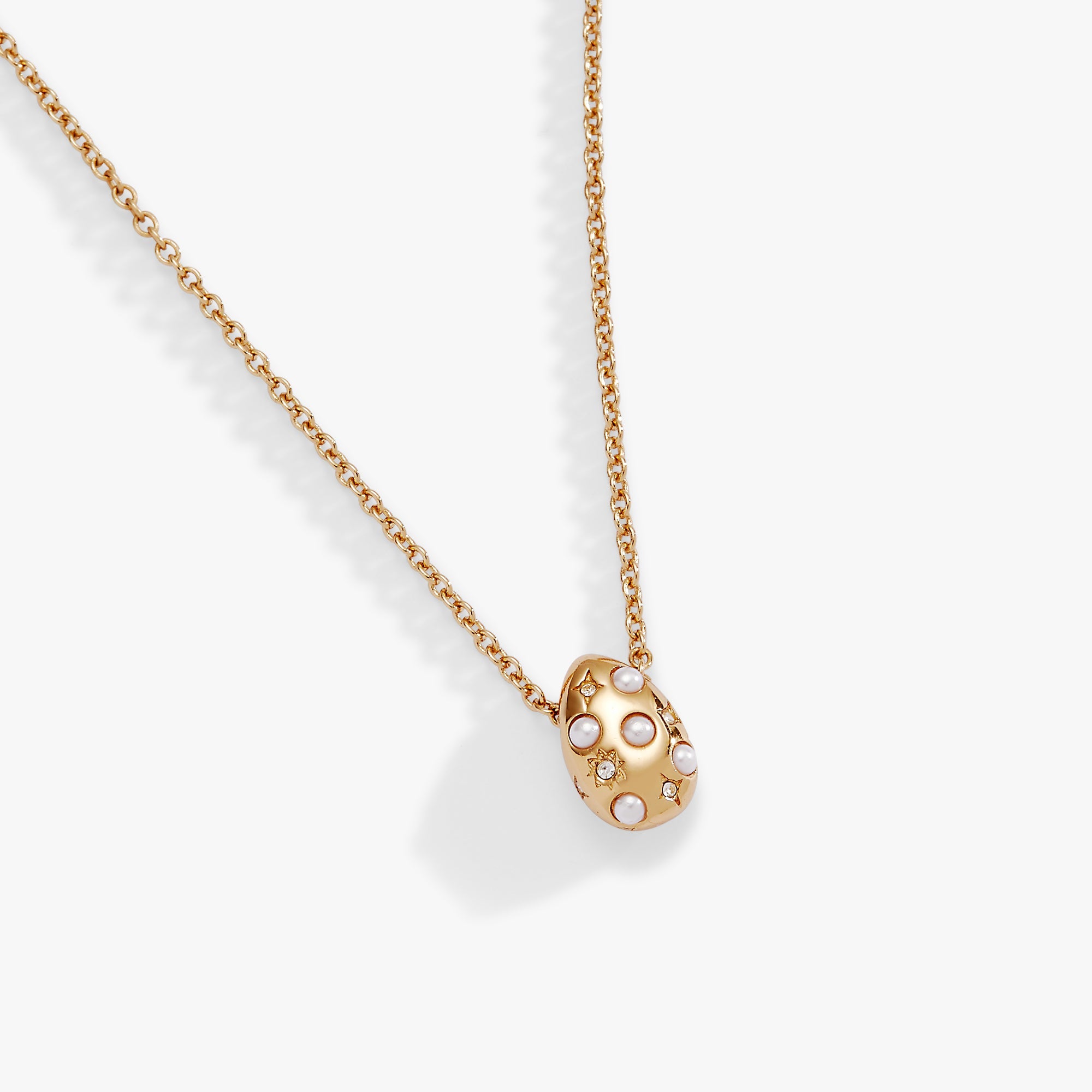 Pearl And Crystal Pendant Necklace