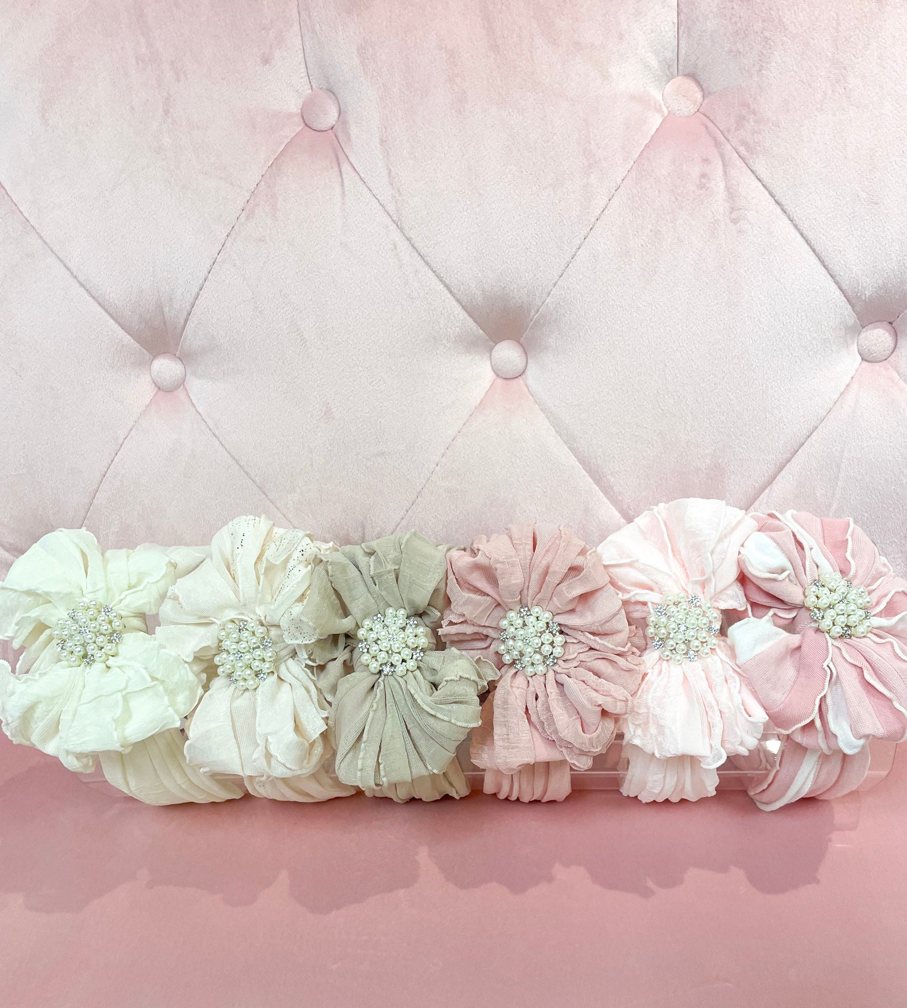 Pearl Embellished Signature Ruffled Baby Headband