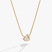 Pearlized Dove 'peace' Slider Necklace