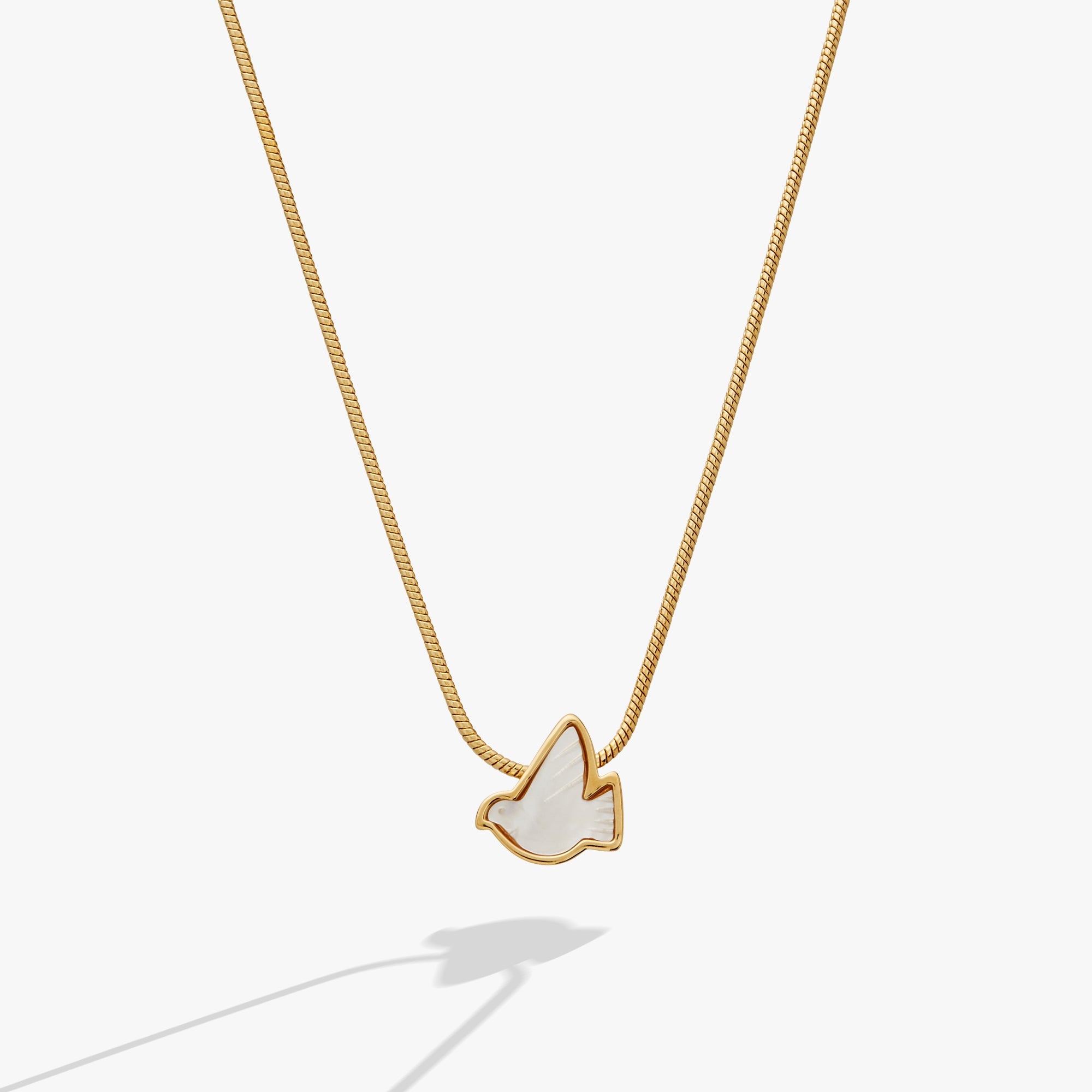 Pearlized Dove 'peace' Slider Necklace