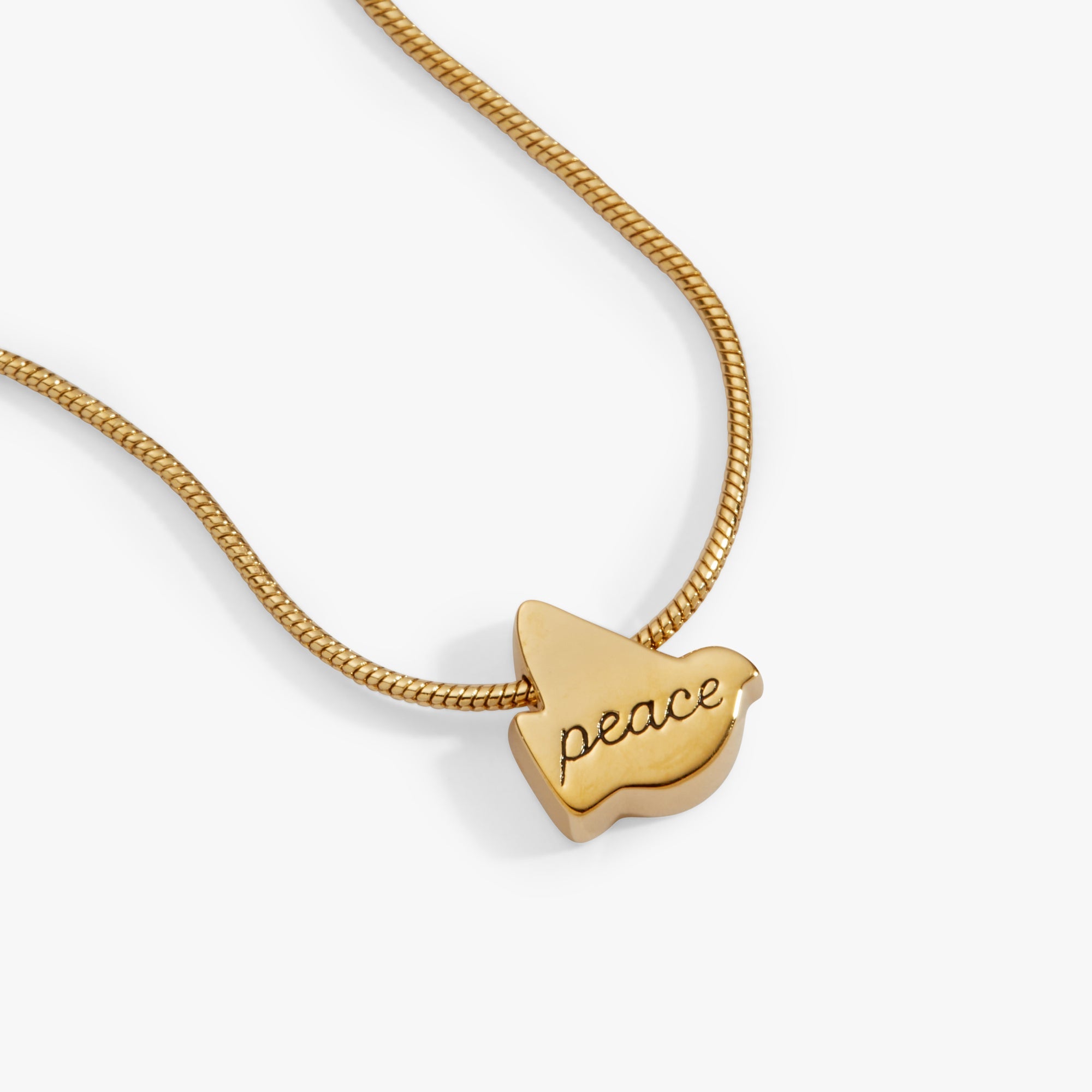 Pearlized Dove 'peace' Slider Necklace