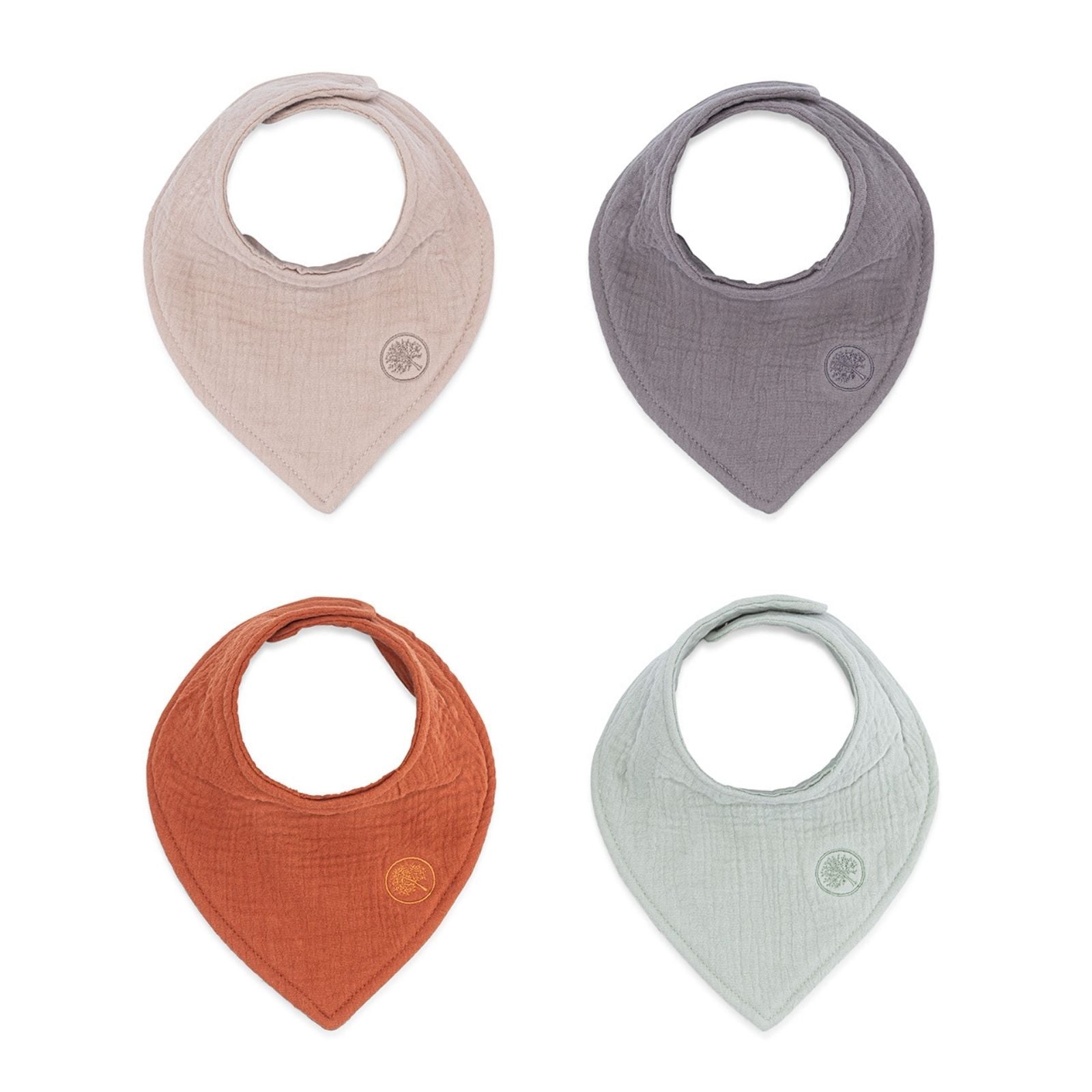 Pebble Muslin Bandana Bibs Set (4-pack)