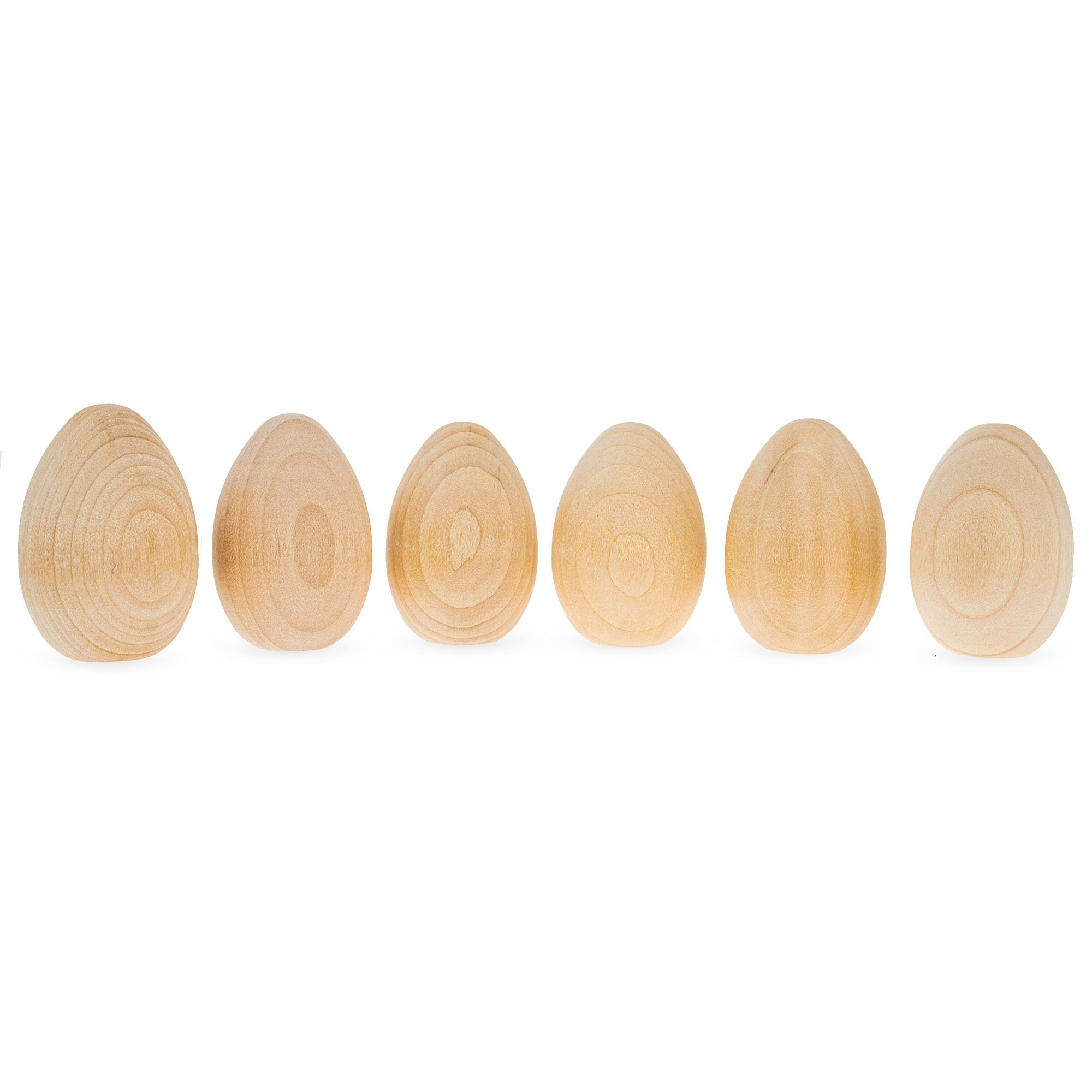 6 Miniature Unfinished Blank Wooden Eggs 2 Inches