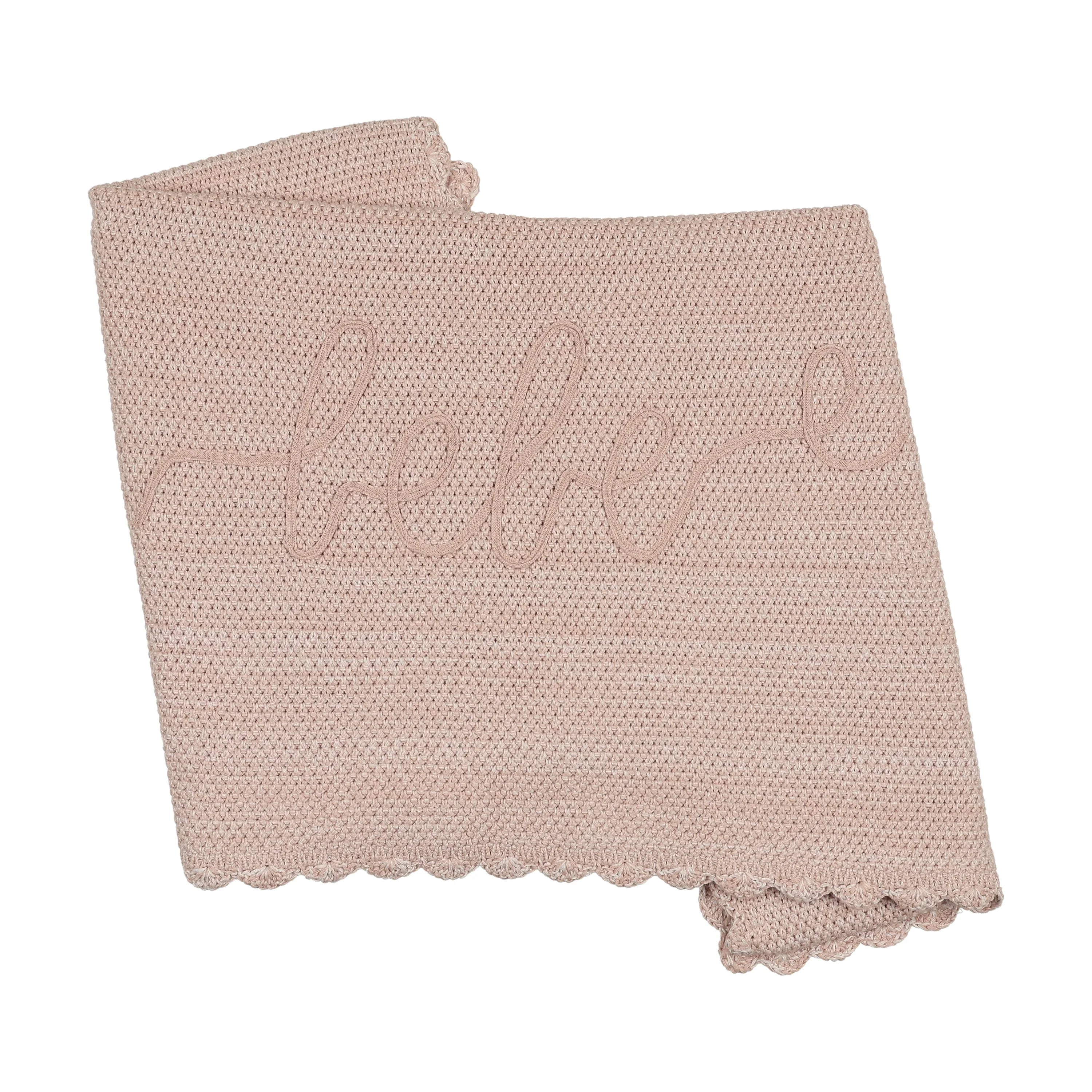 Peluche Melange Scalloped Ribbon Stitching Blanket