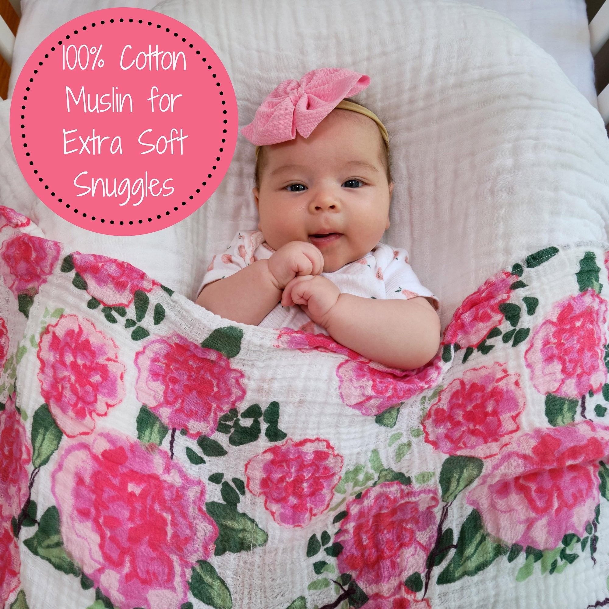 Live Life In Full Bloom Swaddle Blanket