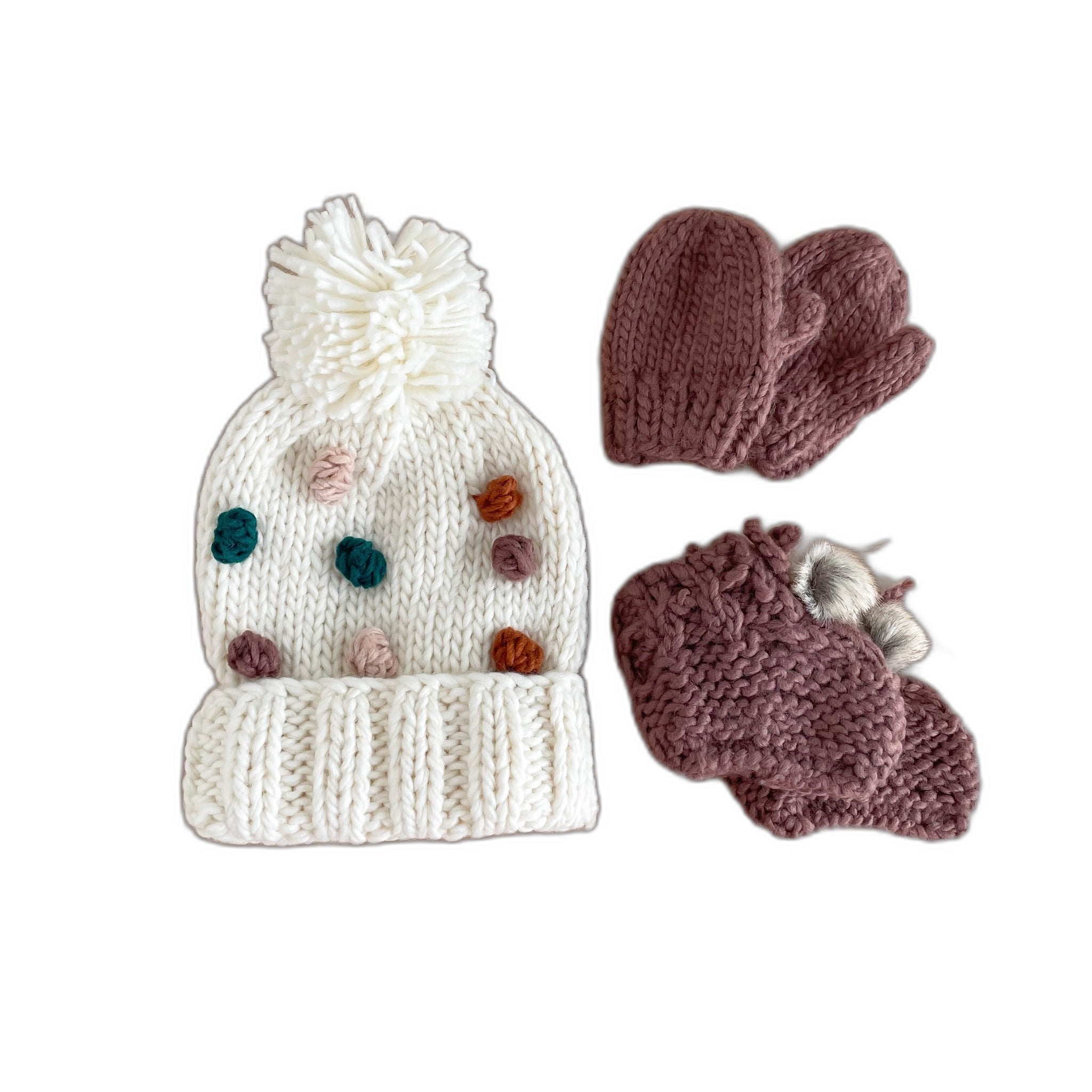 Percy Jewel Hat, Mittens, And Booties Set