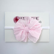 Perfect Pink | Skinny Mini Nylon Ruffled Baby Headband