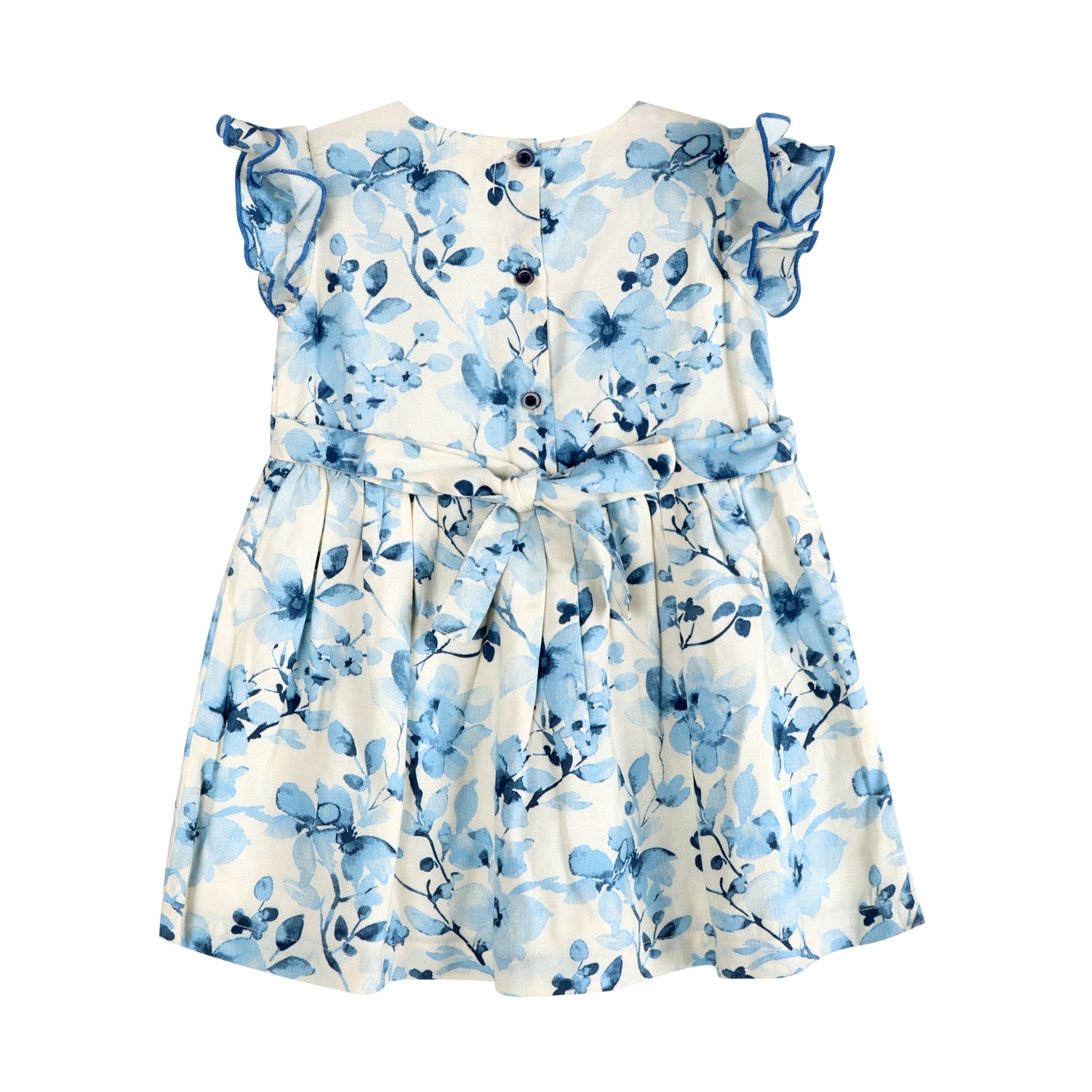 Periwinkle Blue Floral Print Cotton Dress