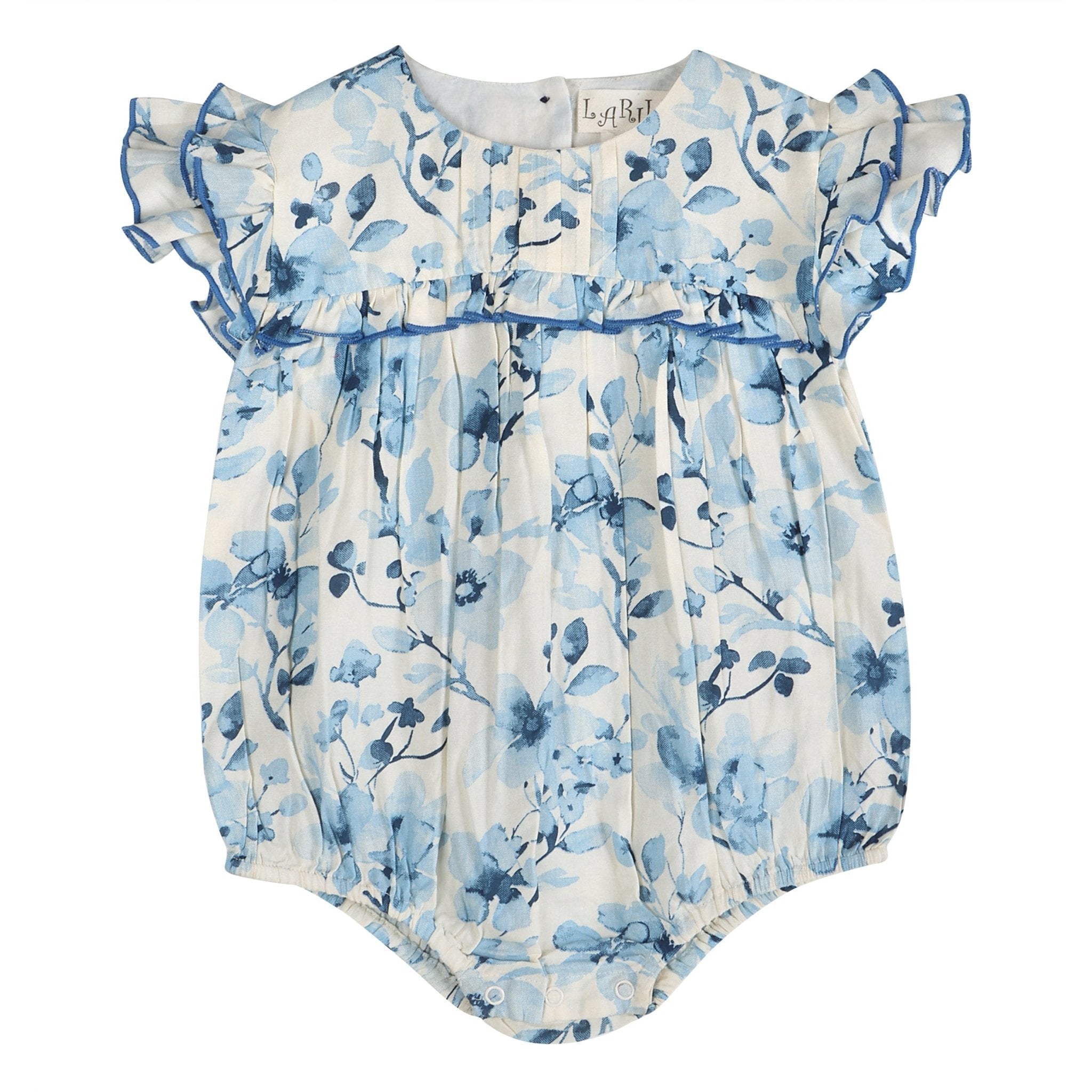 Periwinkle Blue Floral Print Girl Romper
