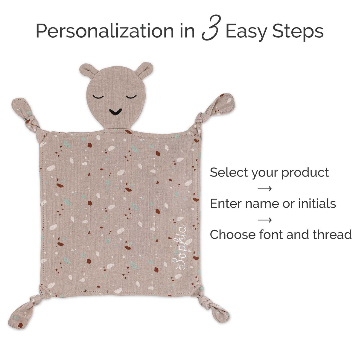 100% Muslin Lovey - Alpaca