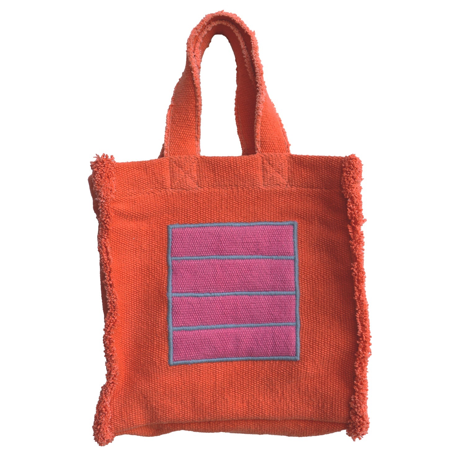 Peter Halley Fabric Handbag Orange Cell