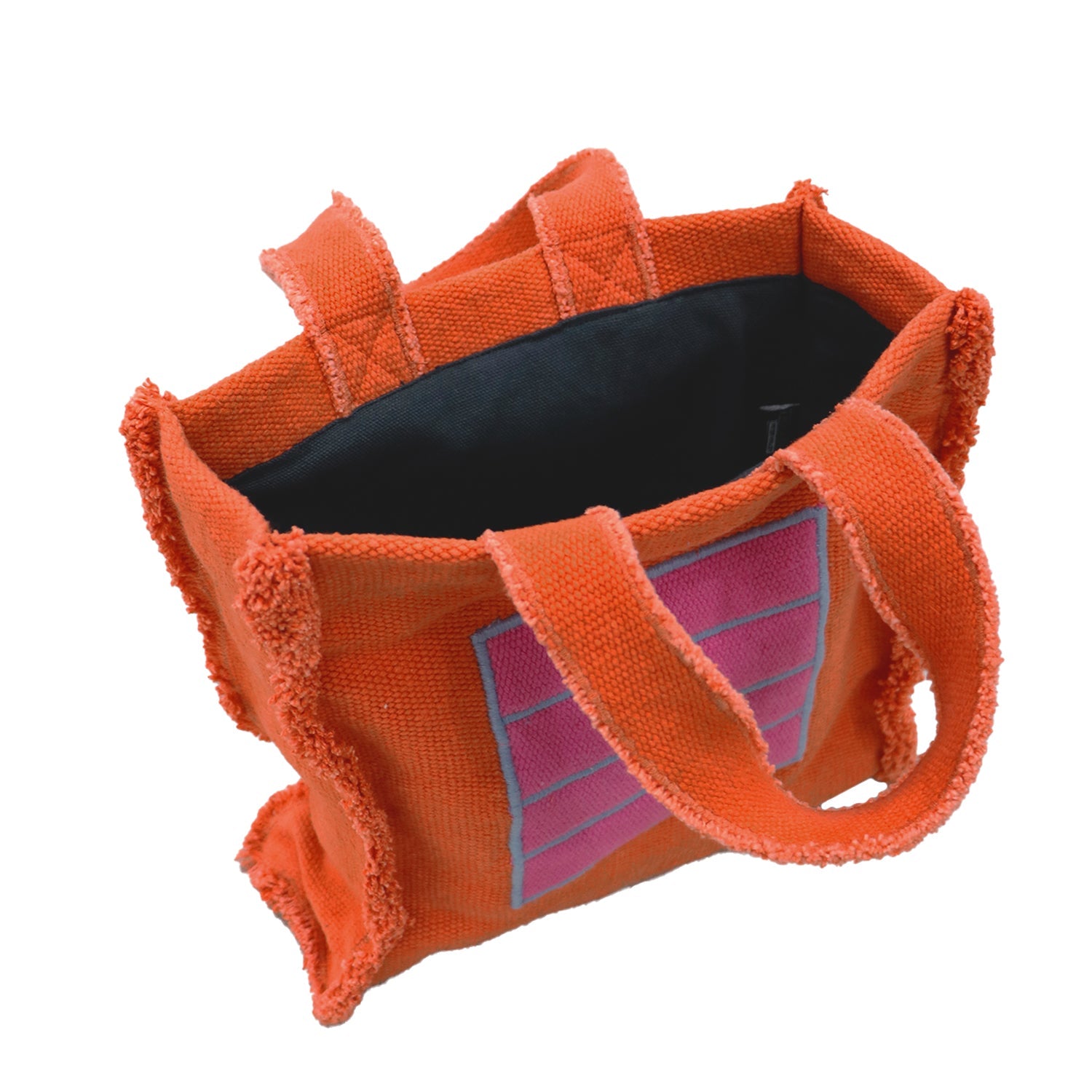 Peter Halley Fabric Handbag Orange Cell