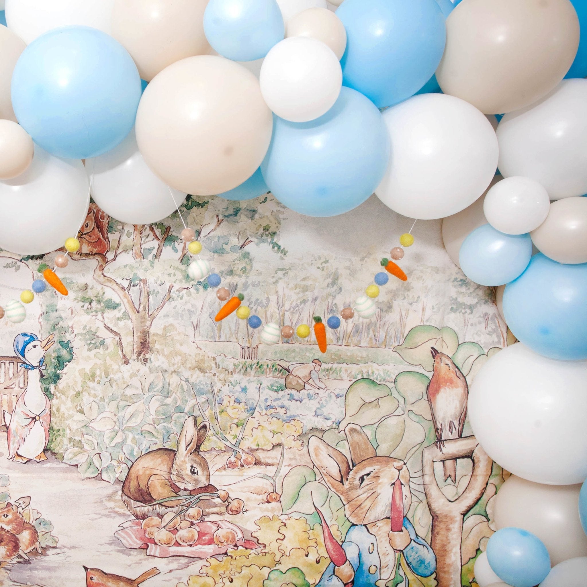 Peter Rabbit Pastel Blue And White Balloon Garland Kit